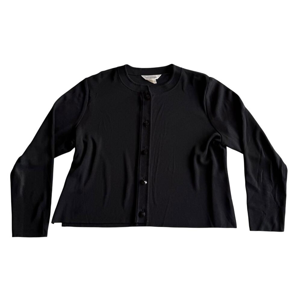 Exclusively Misook VTG Acrylic Decorative Button Minimalist Cardigan‎ Sweater M